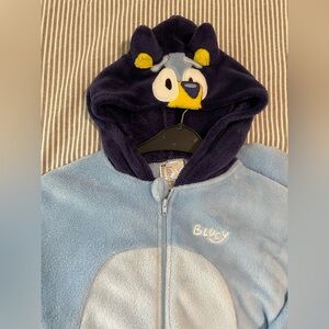 H&M Bluey Hooded Fleece Onesie Pajamas Kids 8–10